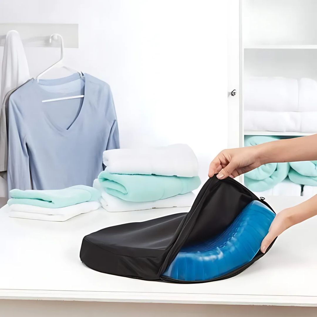 Orthopädisches Gel-Sitzkissen – Druckentlastung, Steissbein- und Lendenwirbelstütze für Bürostuhl, Auto und Rollstuhl