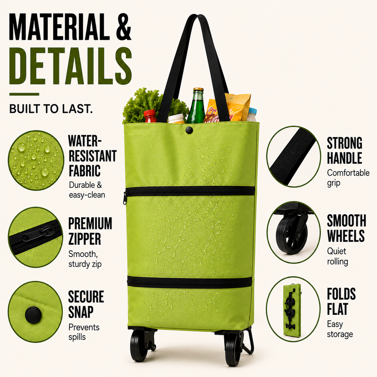 Faltbare Rolltasche