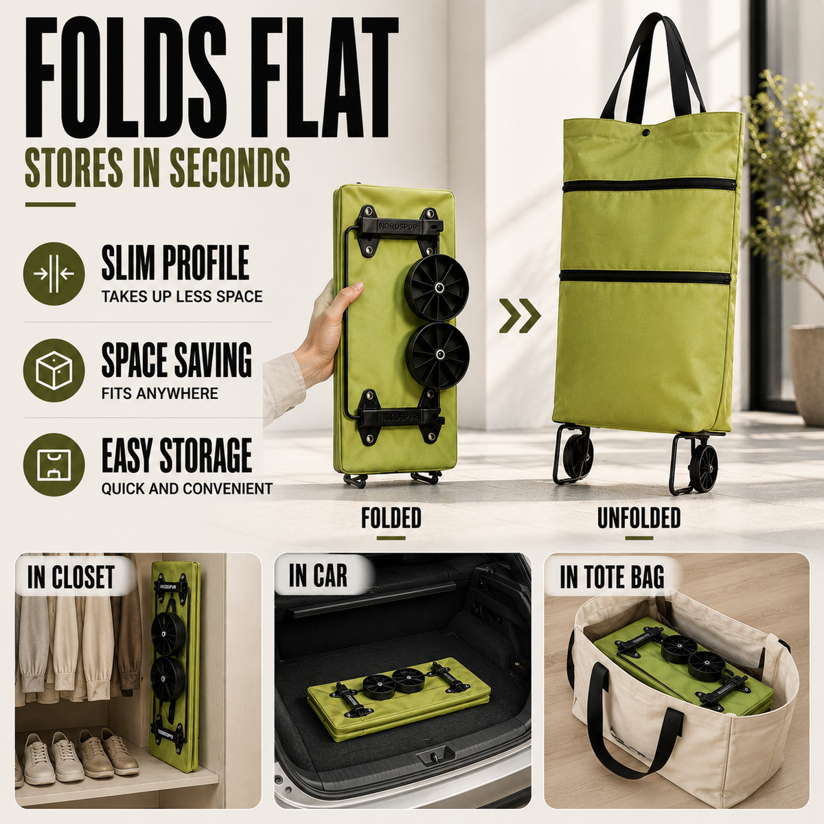 Faltbare Rolltasche