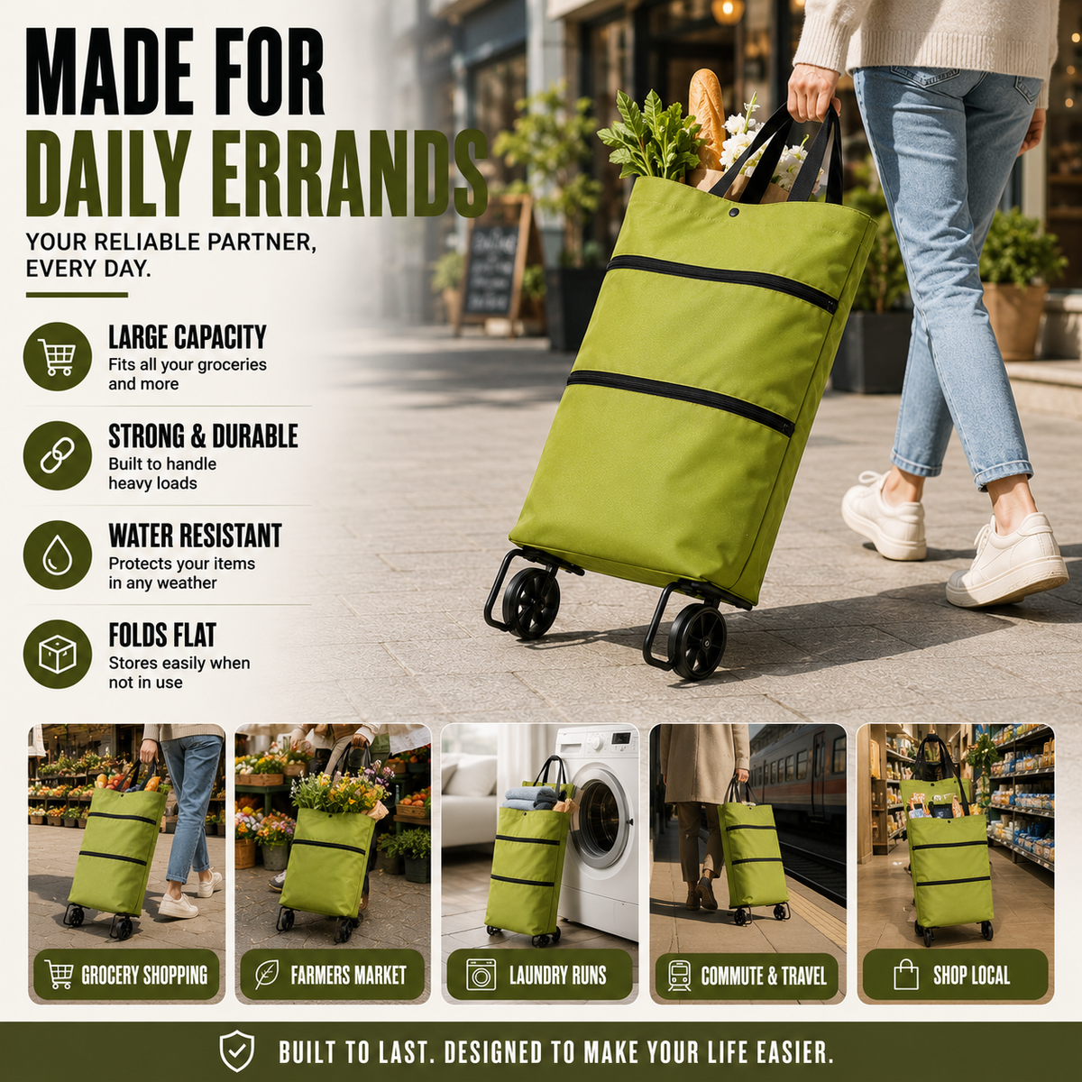 Faltbare Rolltasche