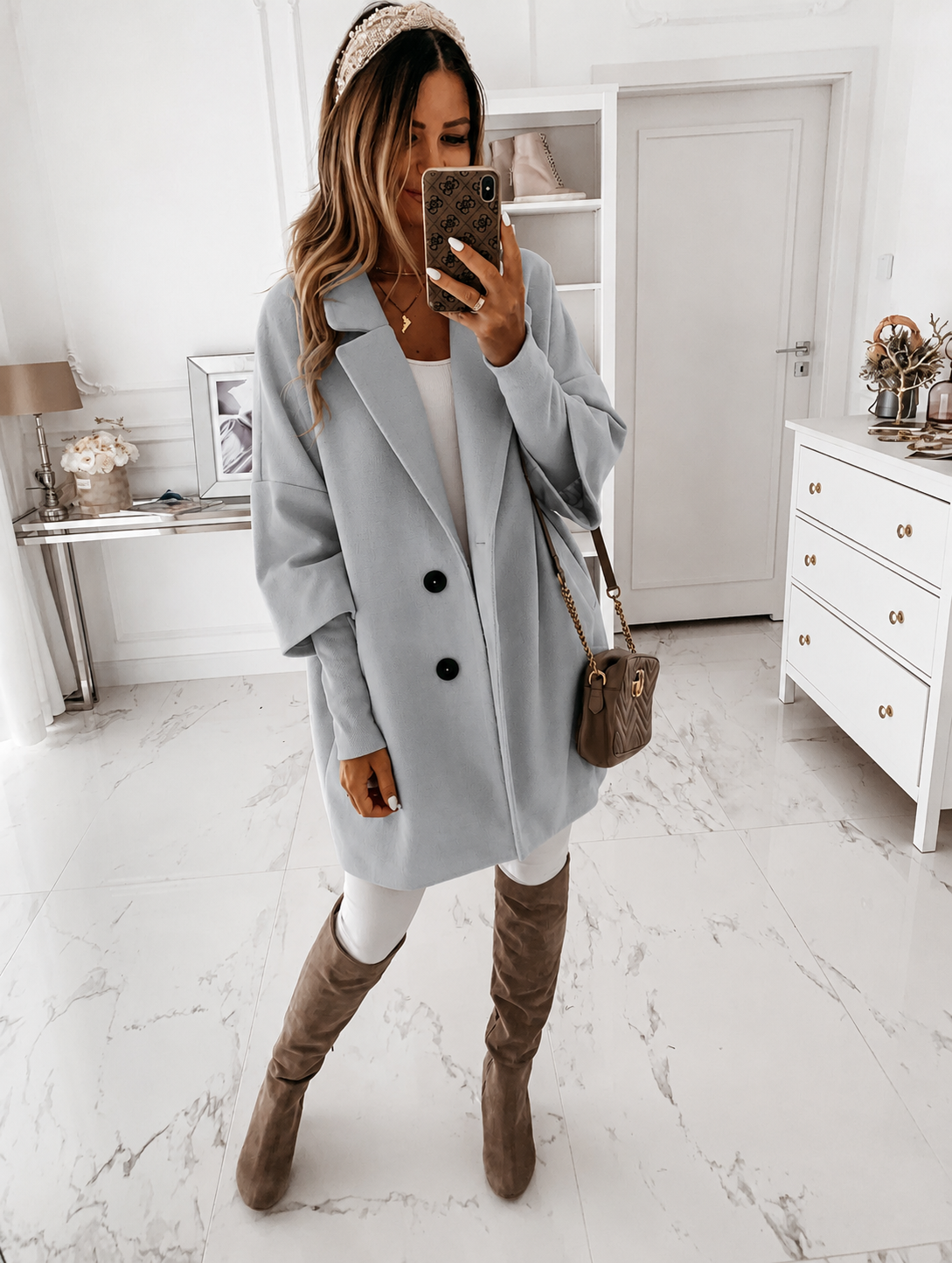 Oversized Damen-Kokonmantel