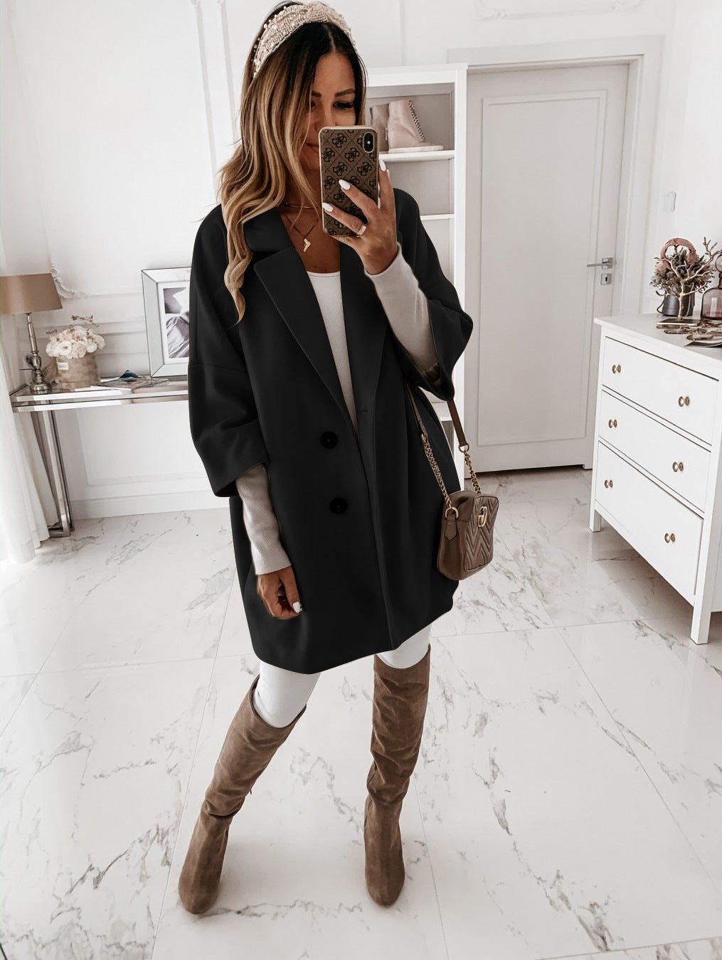Oversized Damen-Kokonmantel