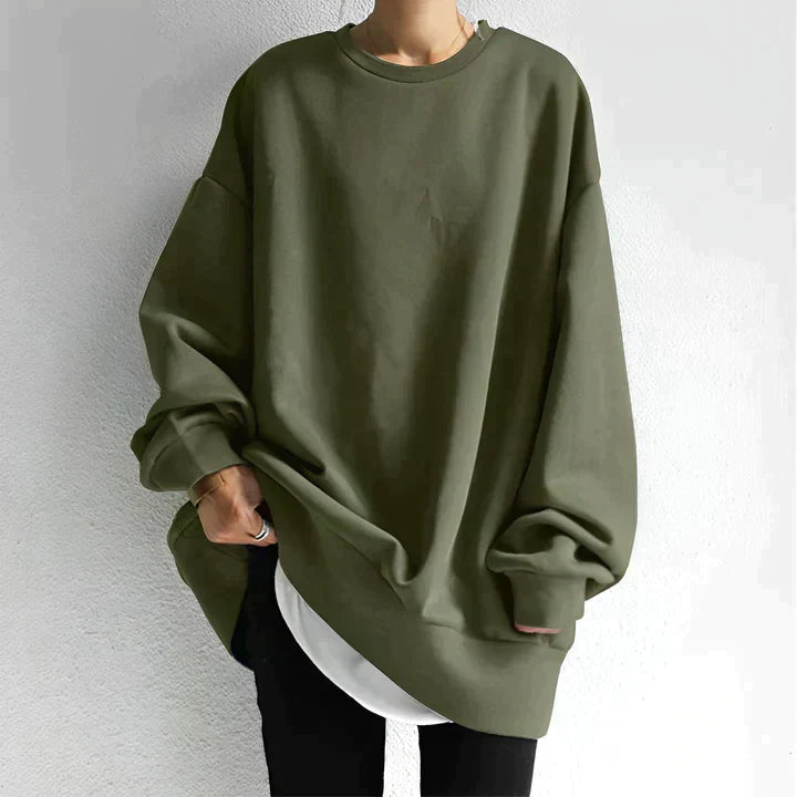 Oversized Damen-Tunikapullover
