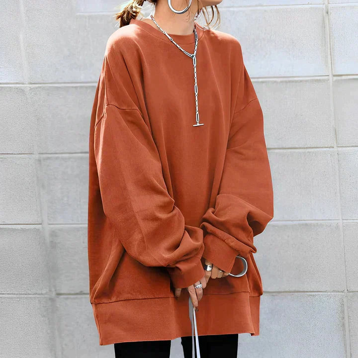 Oversized Damen-Tunikapullover
