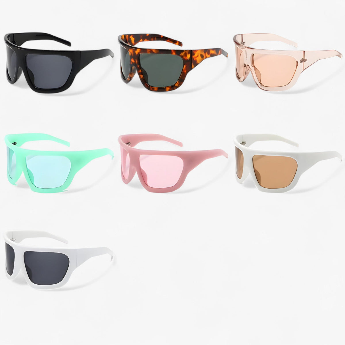Oversized Steampunk-Sportsonnenbrille mit geschwungenem Design