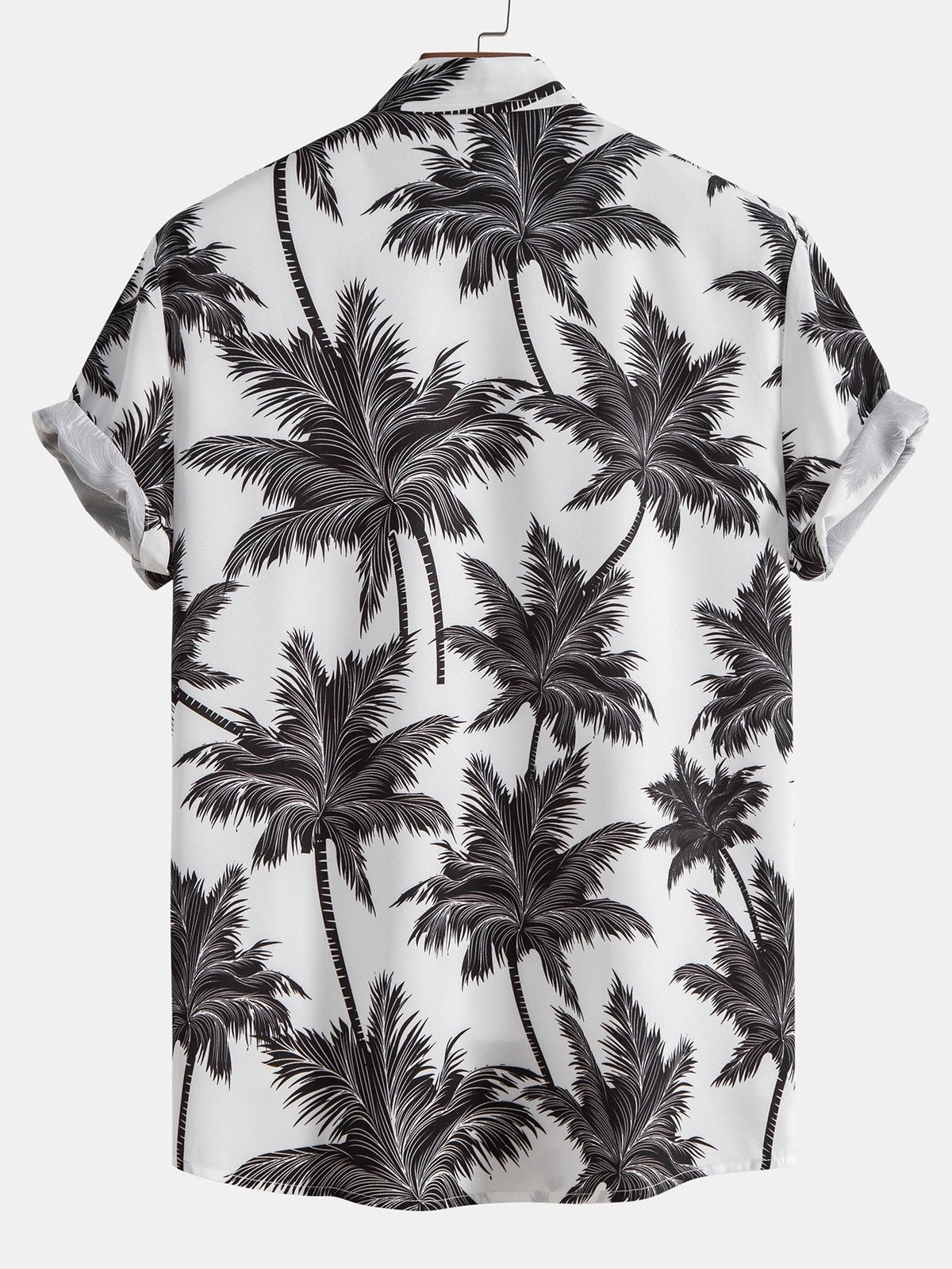 Hemd- und Badehosen-Set mit Palmenmuster – 100 % Polyester, Regular Fit Passform, lässiges Sommerset