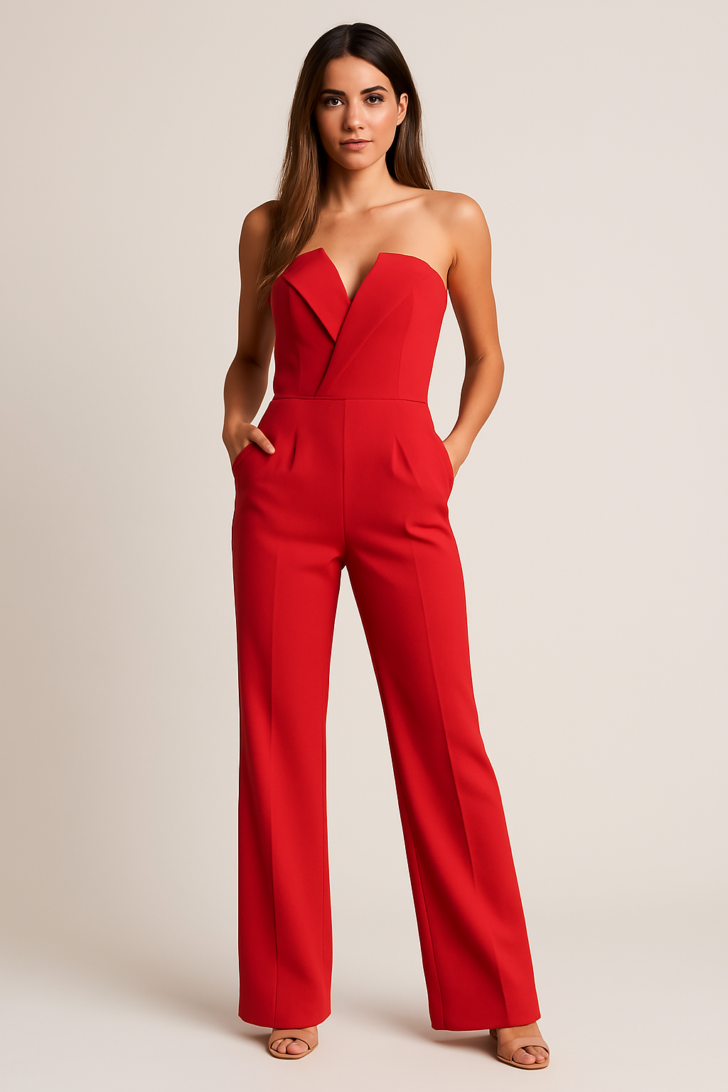 Trägerloser Smoking-Jumpsuit für Damen