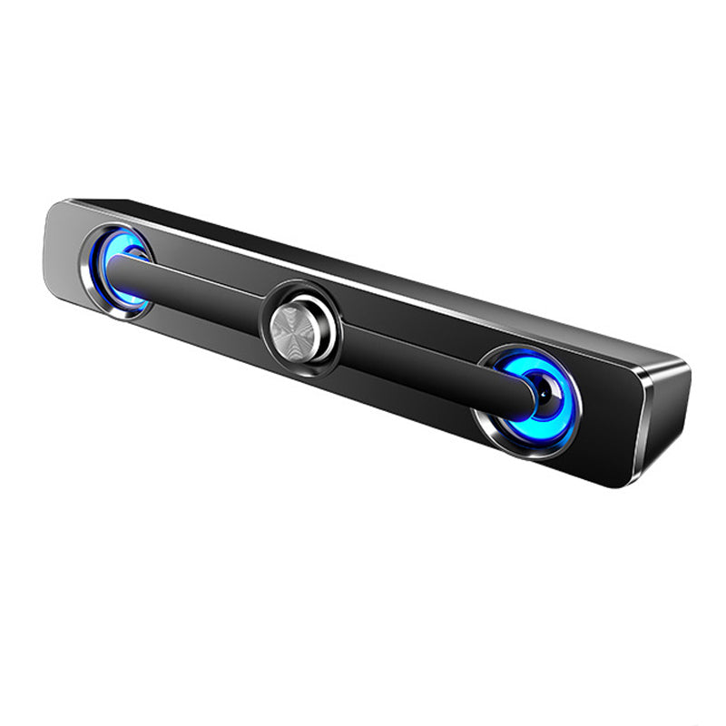 PC-Soundbar-Lautsprecher – USB-betrieben mit LED-Beleuchtung und 3,5-mm-Klinkenanschluss für Laptop und TV