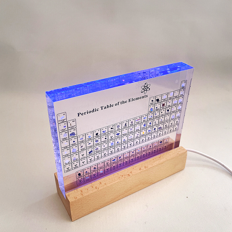 Pädagogisches Periodensystem aus transparentem Acryl