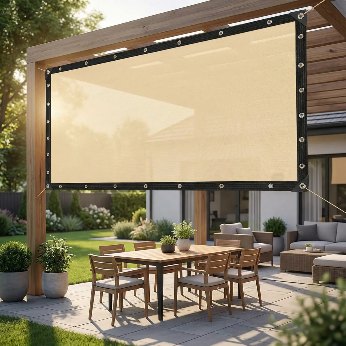 Pergola Seitenwand | Sonnen- und Windschutz Seitenwand für Gartenpavillons