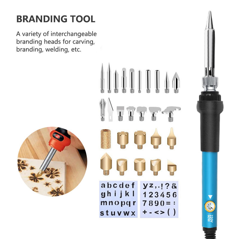 Brandmalkolben Set - DIY Brandmalerei Set für kreative Arbeiten mit mehreren austauschbaren Spitzen