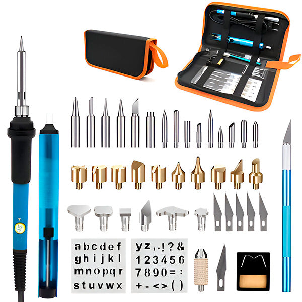 Brandmalkolben Set - DIY Brandmalerei Set für kreative Arbeiten mit mehreren austauschbaren Spitzen