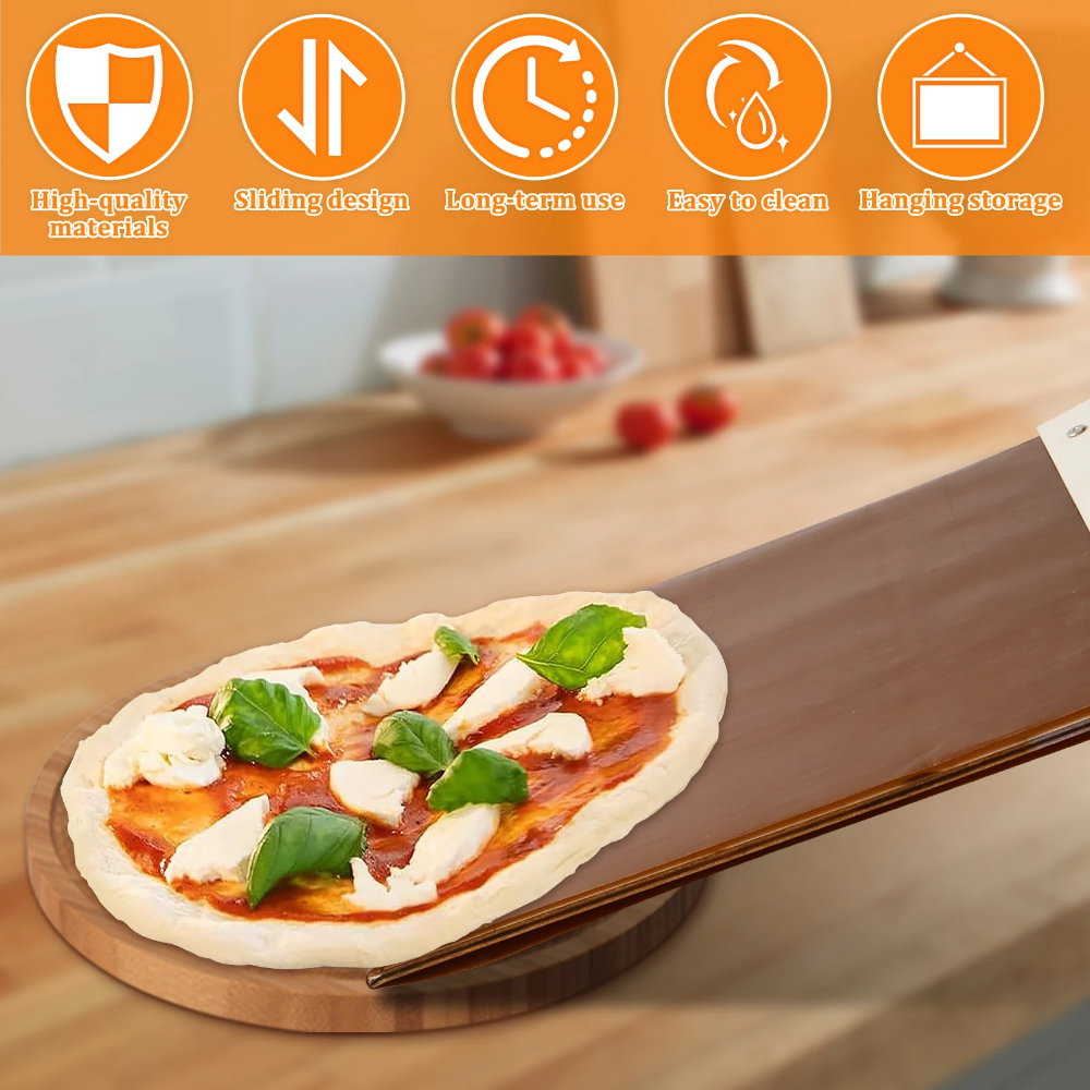 Pizzaschieber: Hochwertiger, Antihaftbeschichteter Gleitender Pizzaschieber Küchenhelfer