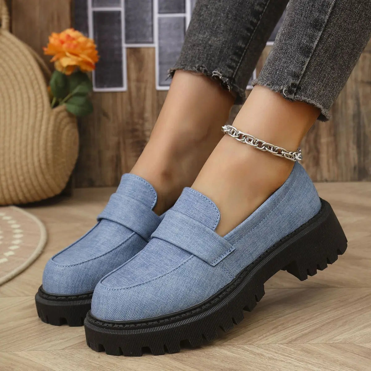 Plateau-Loafer-Schuhe