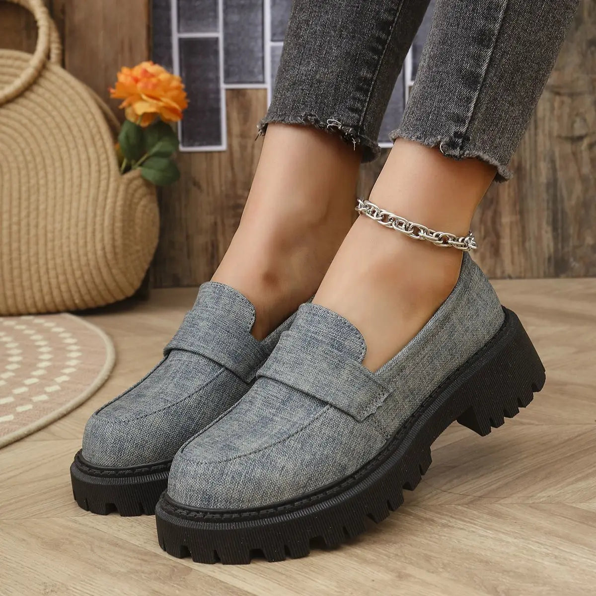 Plateau-Loafer-Schuhe