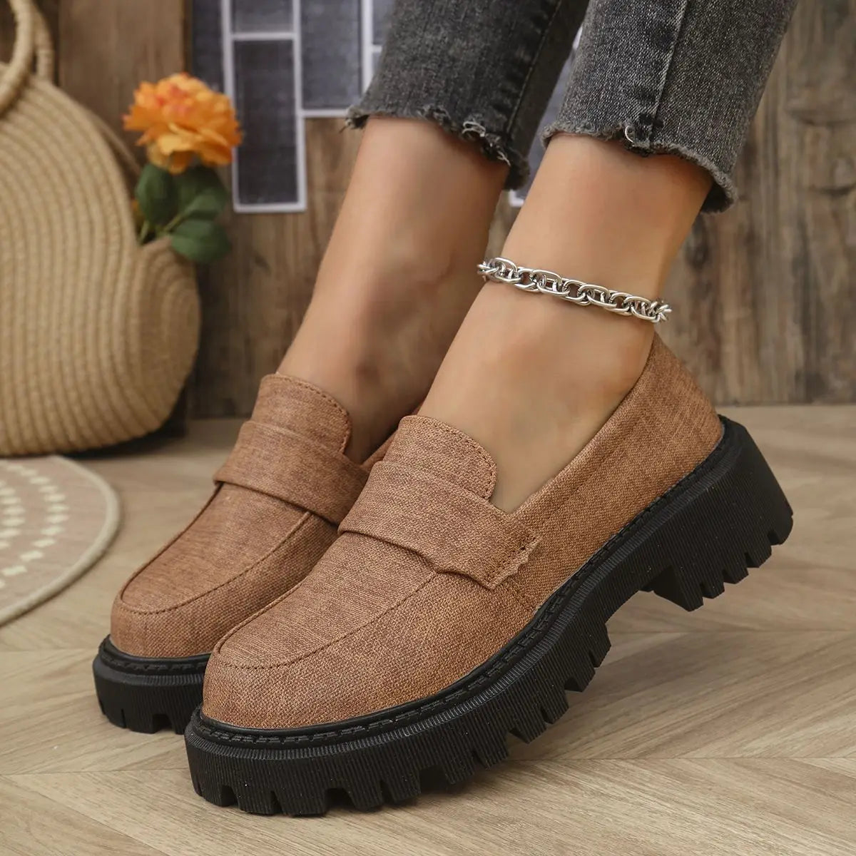 Plateau-Loafer-Schuhe