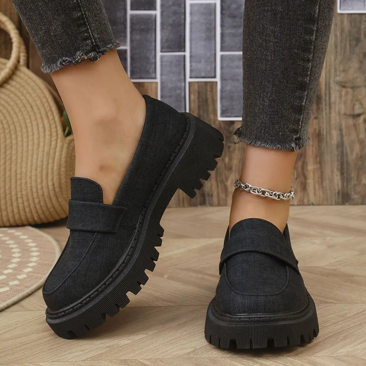 Plateau-Loafer-Schuhe
