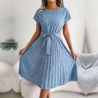 Plissiertes Damen-Midikleid in A-Linie