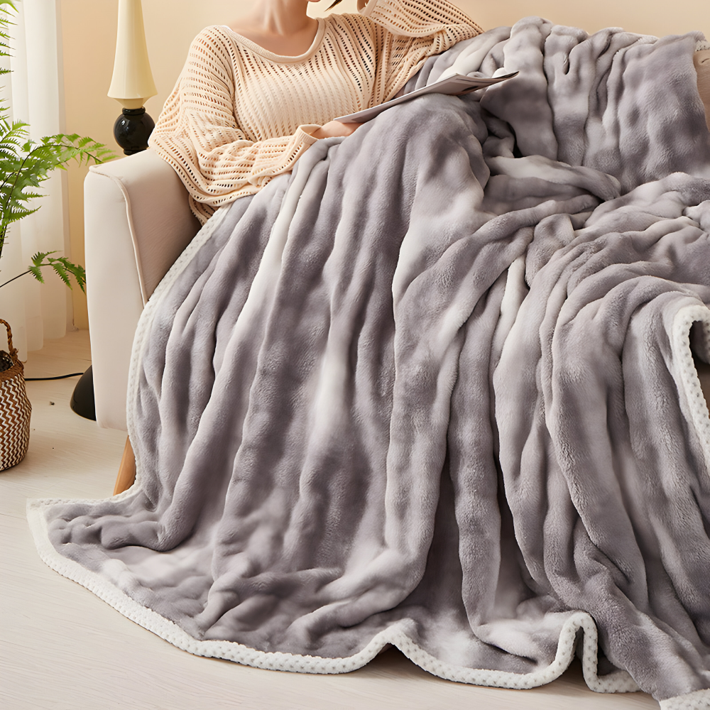 Plüsch-Winterdecke – doppelseitige, ultraweiche Decke für Sofa und Bett