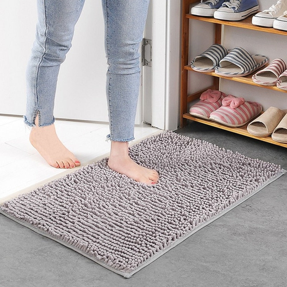 Plüsch-Chenille-Badematte - Teppich mit weicher Oberfläche - Saugfähig und rutschfest - Stilvolle Wohndekoration