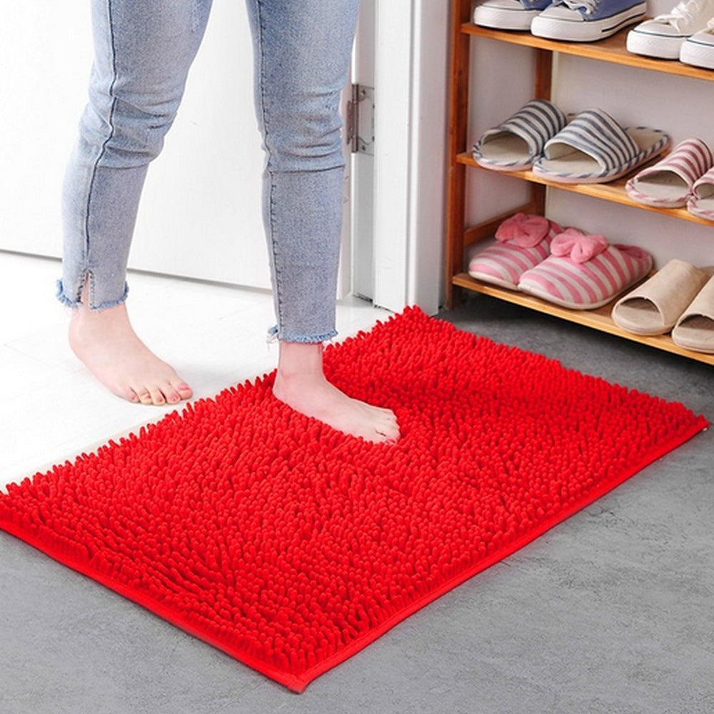 Plüsch-Chenille-Badematte - Teppich mit weicher Oberfläche - Saugfähig und rutschfest - Stilvolle Wohndekoration