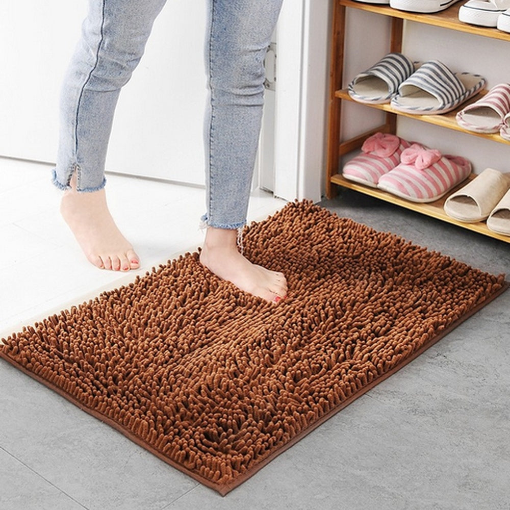 Plüsch-Chenille-Badematte - Teppich mit weicher Oberfläche - Saugfähig und rutschfest - Stilvolle Wohndekoration