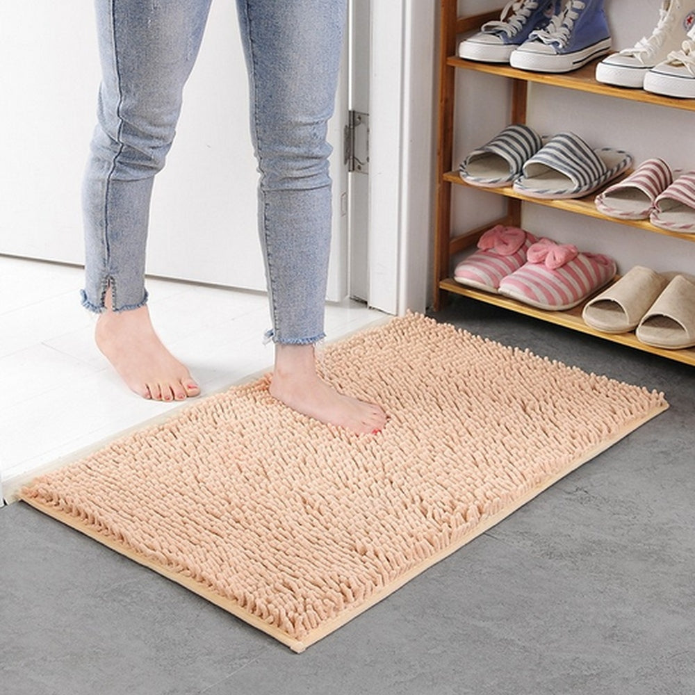 Plüsch-Chenille-Badematte - Teppich mit weicher Oberfläche - Saugfähig und rutschfest - Stilvolle Wohndekoration