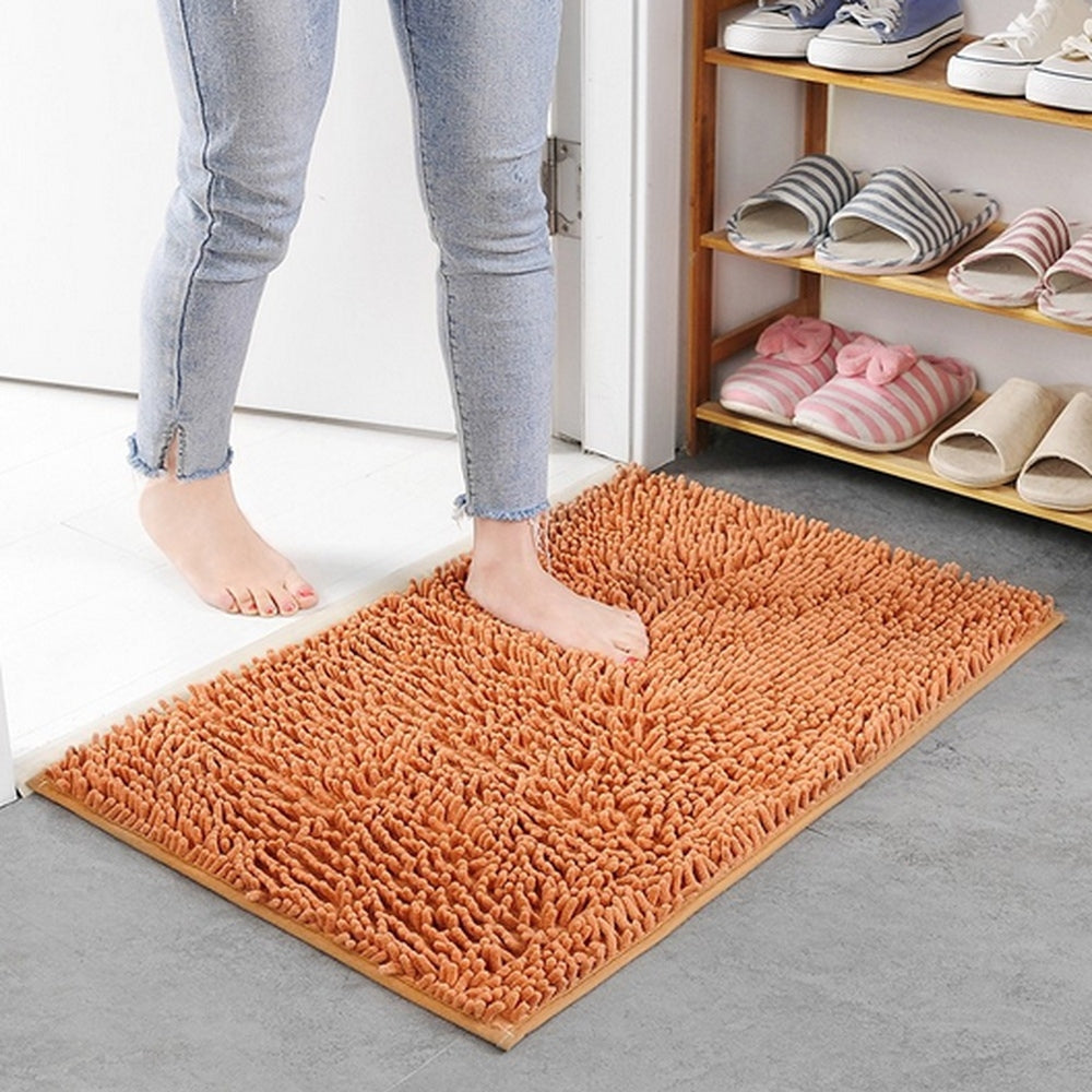 Plüsch-Chenille-Badematte - Teppich mit weicher Oberfläche - Saugfähig und rutschfest - Stilvolle Wohndekoration