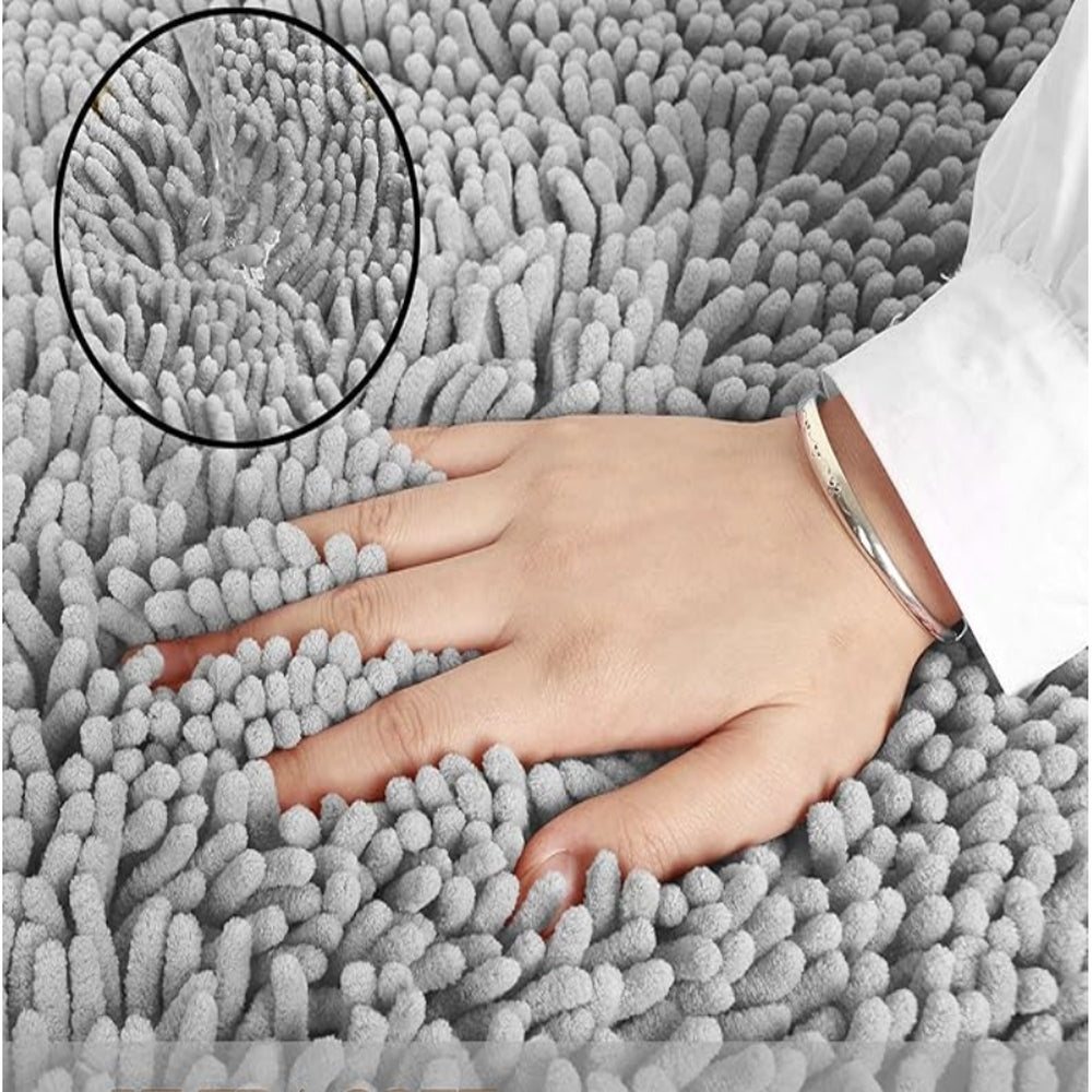 Plüsch-Chenille-Badematte - Teppich mit weicher Oberfläche - Saugfähig und rutschfest - Stilvolle Wohndekoration