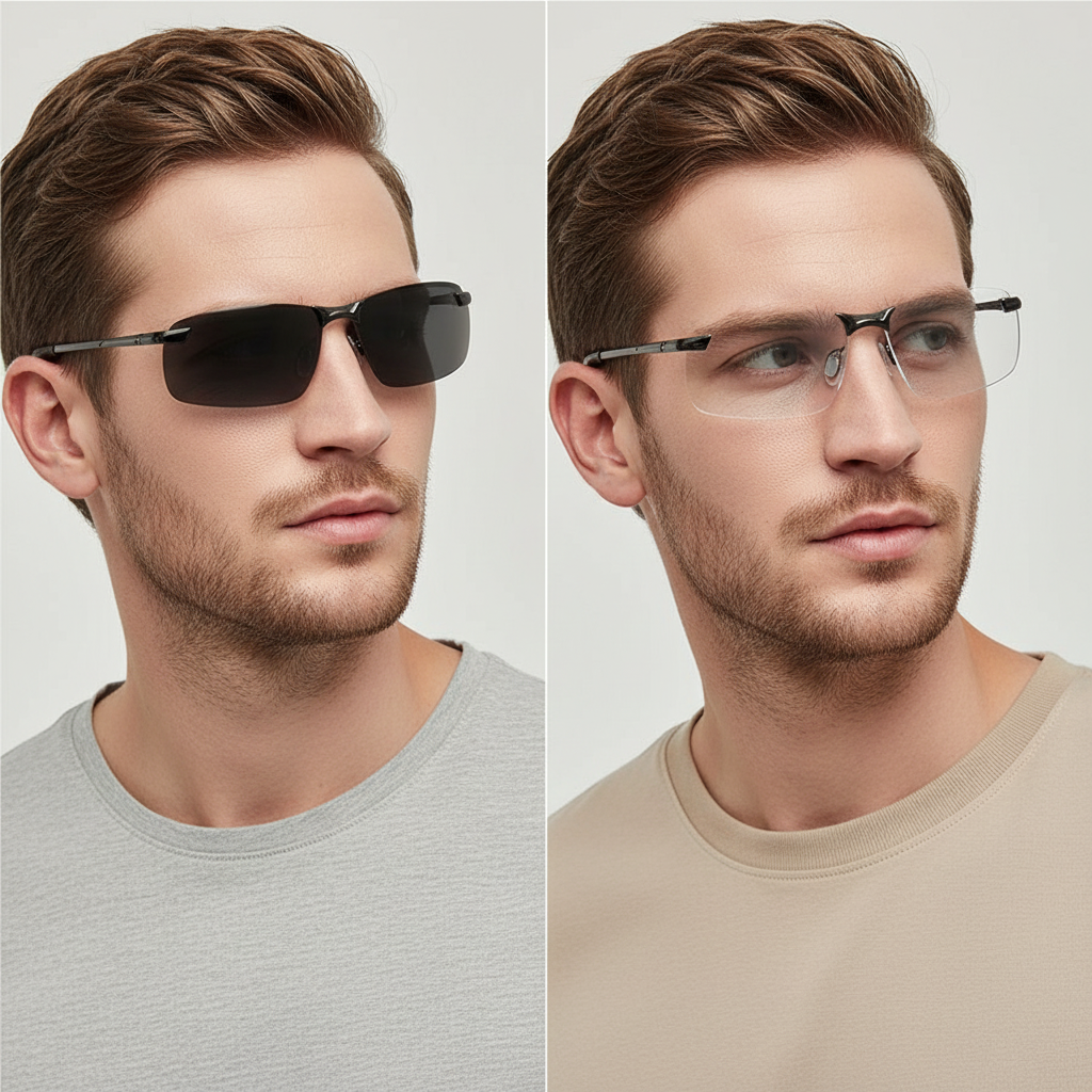 Polarisierte selbsttönende Sonnenbrille | UV400-Schutz | Automatische Lichtanpassung (Tag und Nacht) | Smarte Blendreduktion zum Fahren und für Outdoor-Aktivitäten