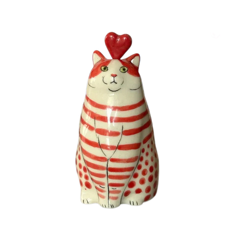 Gepunktete Vase in Katzenform