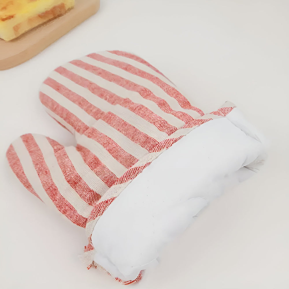 Premium gestreifter hitzebeständiger Ofenhandschuh