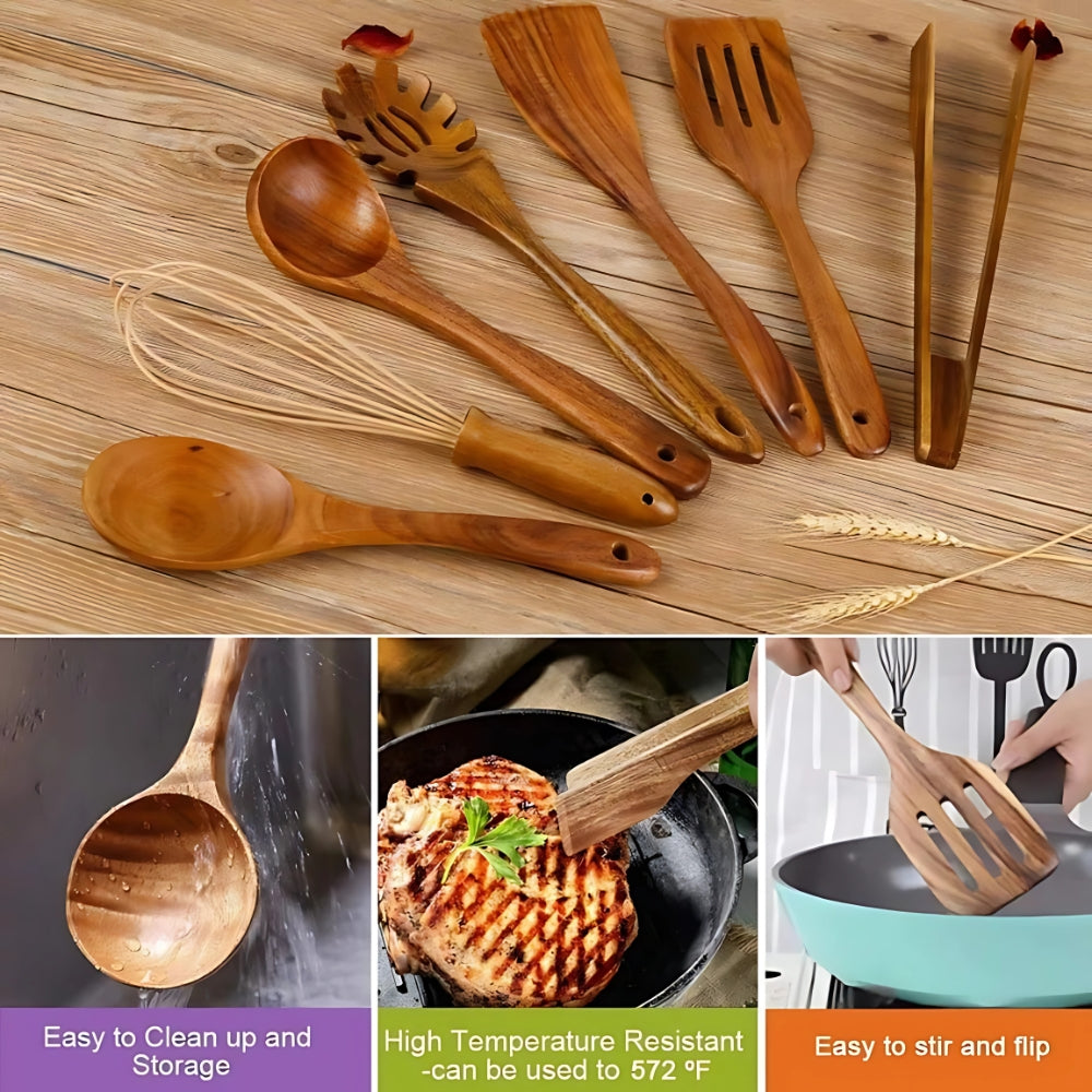 Premium Küchenhelfer aus Holz | 7-teiliges Set