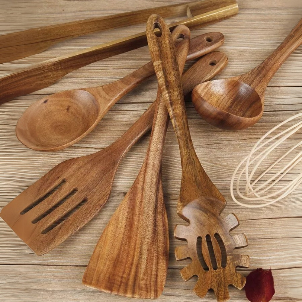 Premium Küchenhelfer aus Holz | 7-teiliges Set