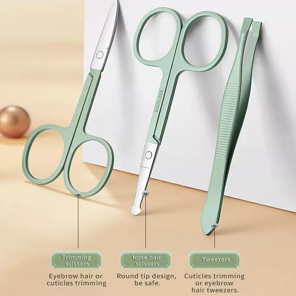 Professionelles Maniküre- und Pediküre-Set aus Edelstahl, tragbar und multifunktional mit luxuriösem Etui