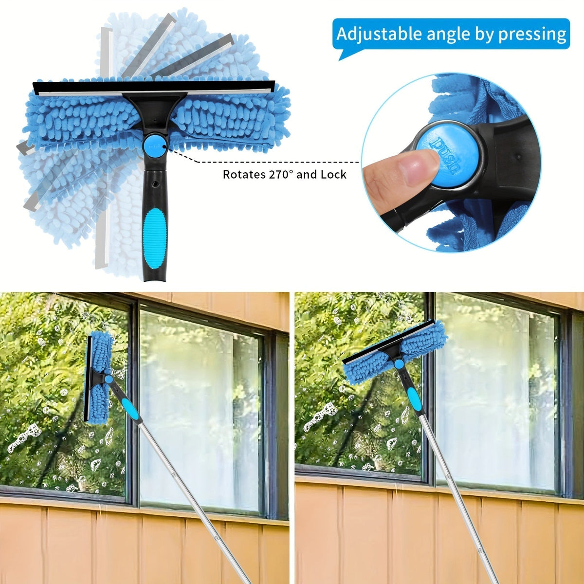 Professioneller Teleskop-Fensterreiniger – streifenfreie Fenster