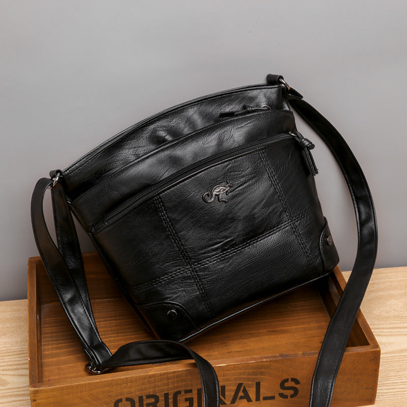 Weiche Damen-Messenger-Schultertasche mit mehreren Fächern