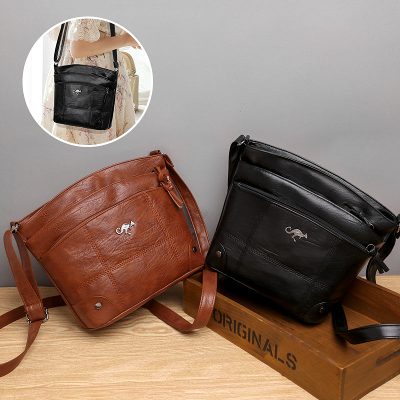 Weiche Damen-Messenger-Schultertasche mit mehreren Fächern