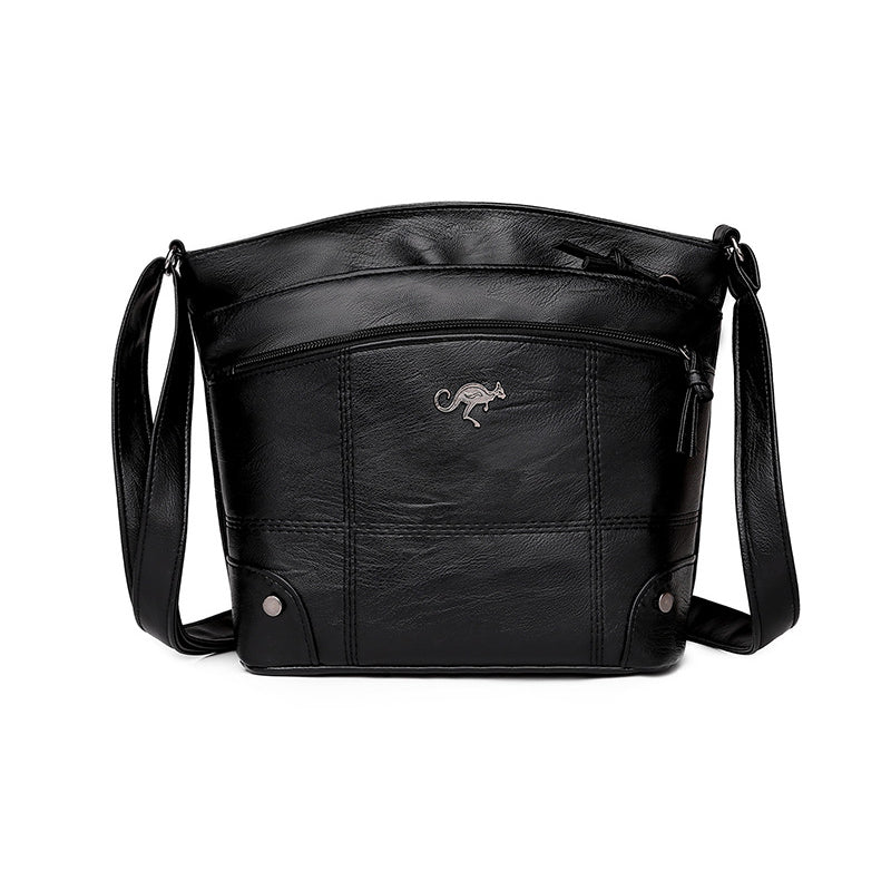 Weiche Damen-Messenger-Schultertasche mit mehreren Fächern