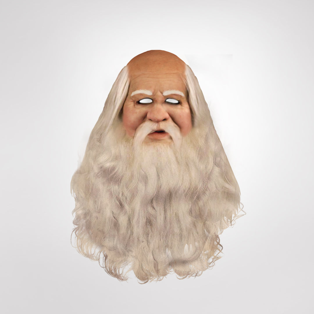 Realistische Weihnachtsmann-Maske, die Gesicht, Hals und Brust bedeckt