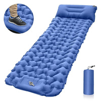 Extrem leichte aufblasbare Campingmatte mit integrierter Pumpe