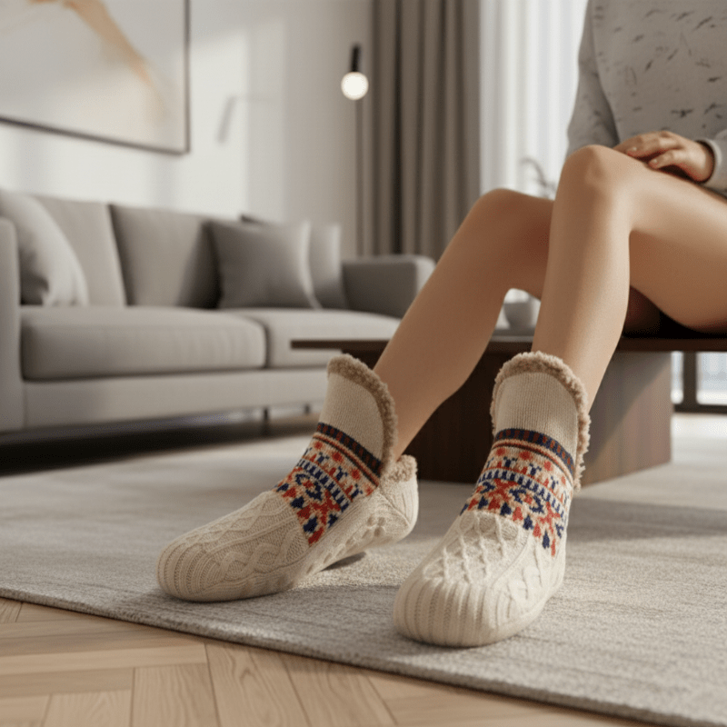 Extrem weiche rutschfeste Socken für warmen und bequemen Tragekomfort zu Hause