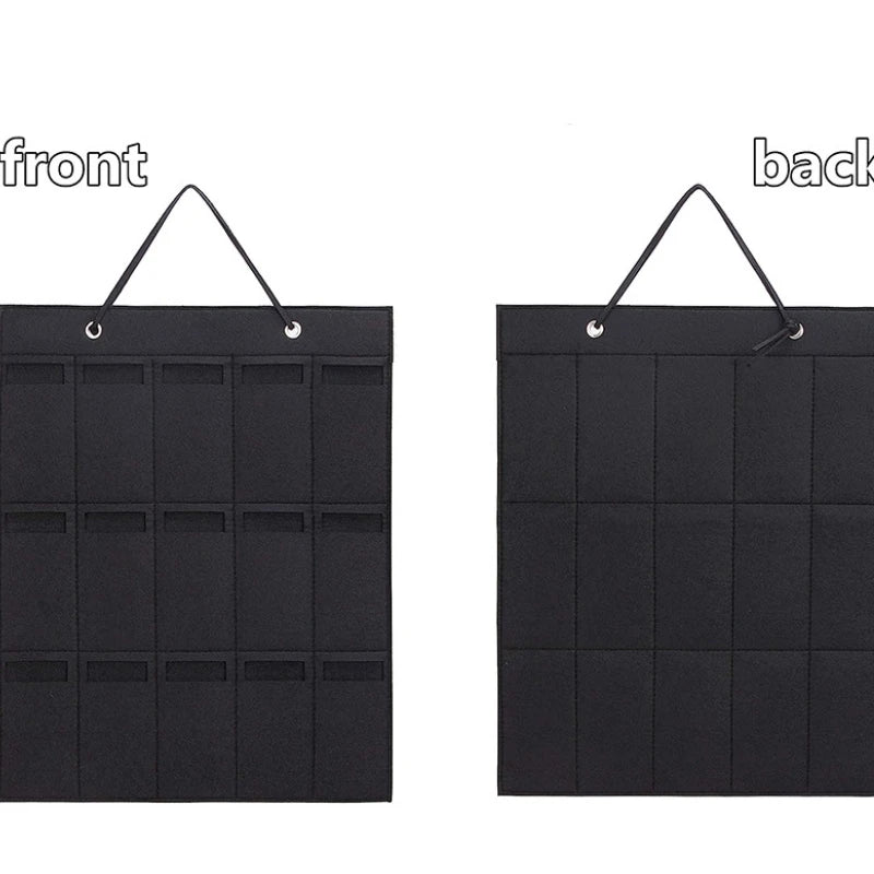 Organizer | Wandmontierter Brillenhalter | Zusammenklappbare Aufbewahrungstasche für Sonnenbrillen | Platzsparend und staubdicht | 42 × 38 cm