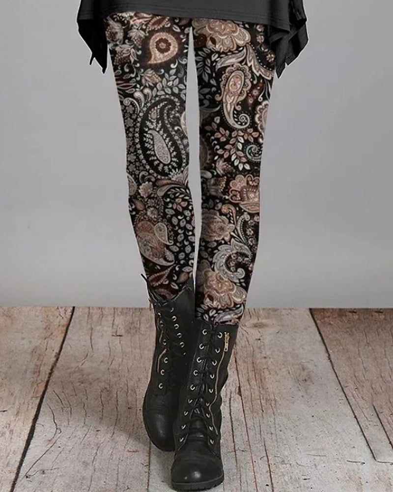 Retro Boho-Leggings mit Ethno-Muster