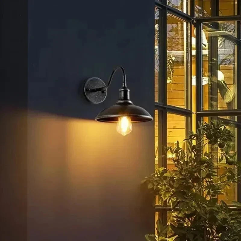 Retro LED Wandlampe mit E27 Fassung – Wasserdicht - Vintage-Stil - Schmiedeeisen - In mehreren Farben - Für Innen- und Aussenbereich