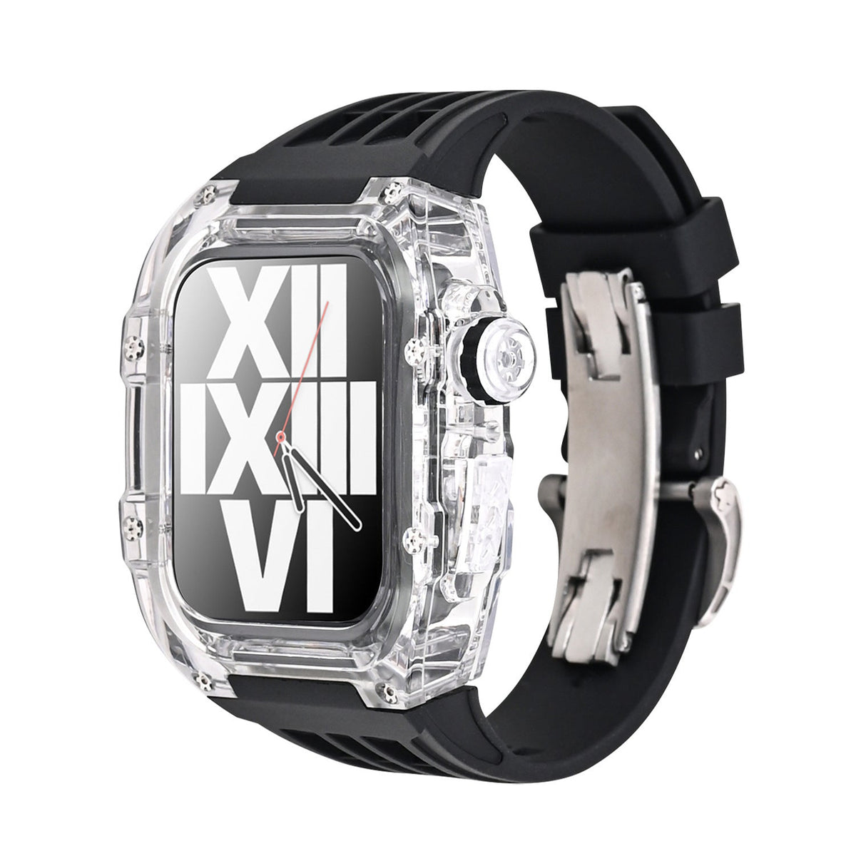 RM V30 Glacier Series Fluorkautschuk-Armband mit transparentem Gehäuse und Umbausatz für Armbanduhren