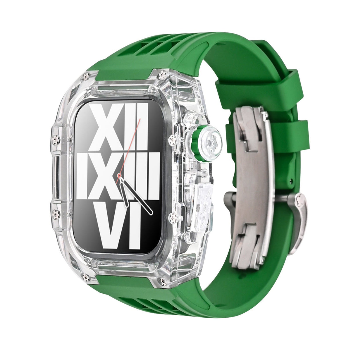 RM V30 Glacier Series Fluorkautschuk-Armband mit transparentem Gehäuse und Umbausatz für Armbanduhren
