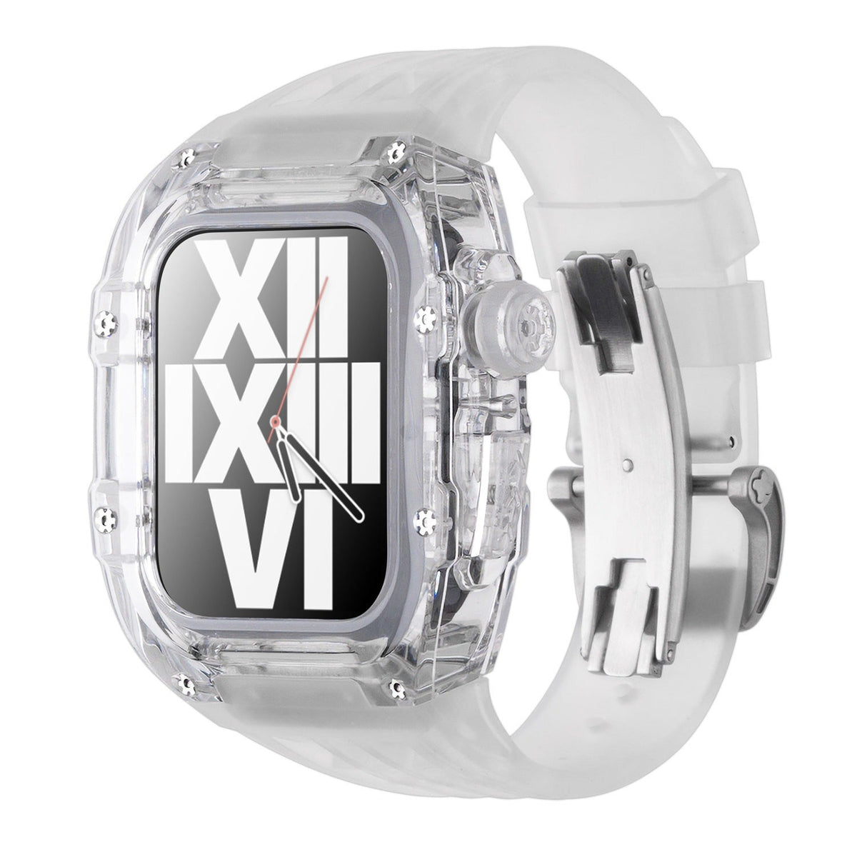 RM V30 Glacier Series Fluorkautschuk-Armband mit transparentem Gehäuse und Umbausatz für Armbanduhren