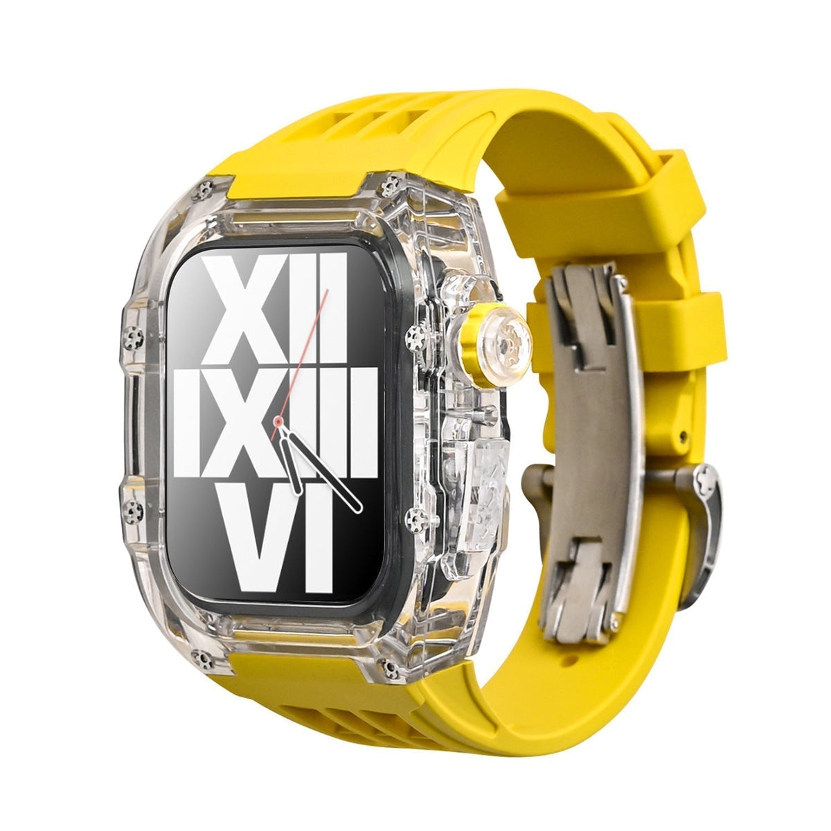 RM V30 Glacier Series Fluorkautschuk-Armband mit transparentem Gehäuse und Umbausatz für Armbanduhren