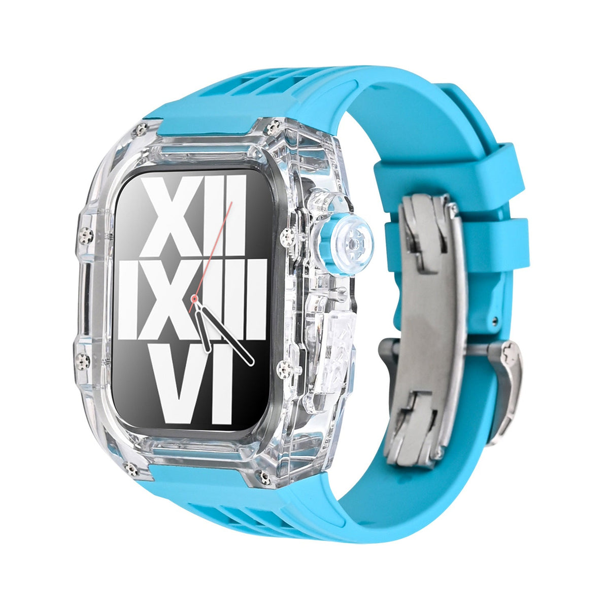RM V30 Glacier Series Fluorkautschuk-Armband mit transparentem Gehäuse und Umbausatz für Armbanduhren